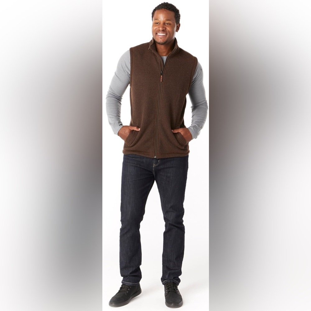 Smartwool Men's Hudson Trail Fleece Vest Brown Size X-Large
